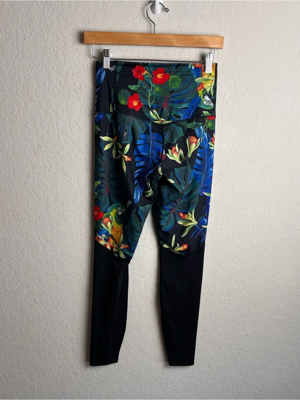 Nike Power 7/8 Training Tights Leggings Small S Tropical Floral Mesh Women’s